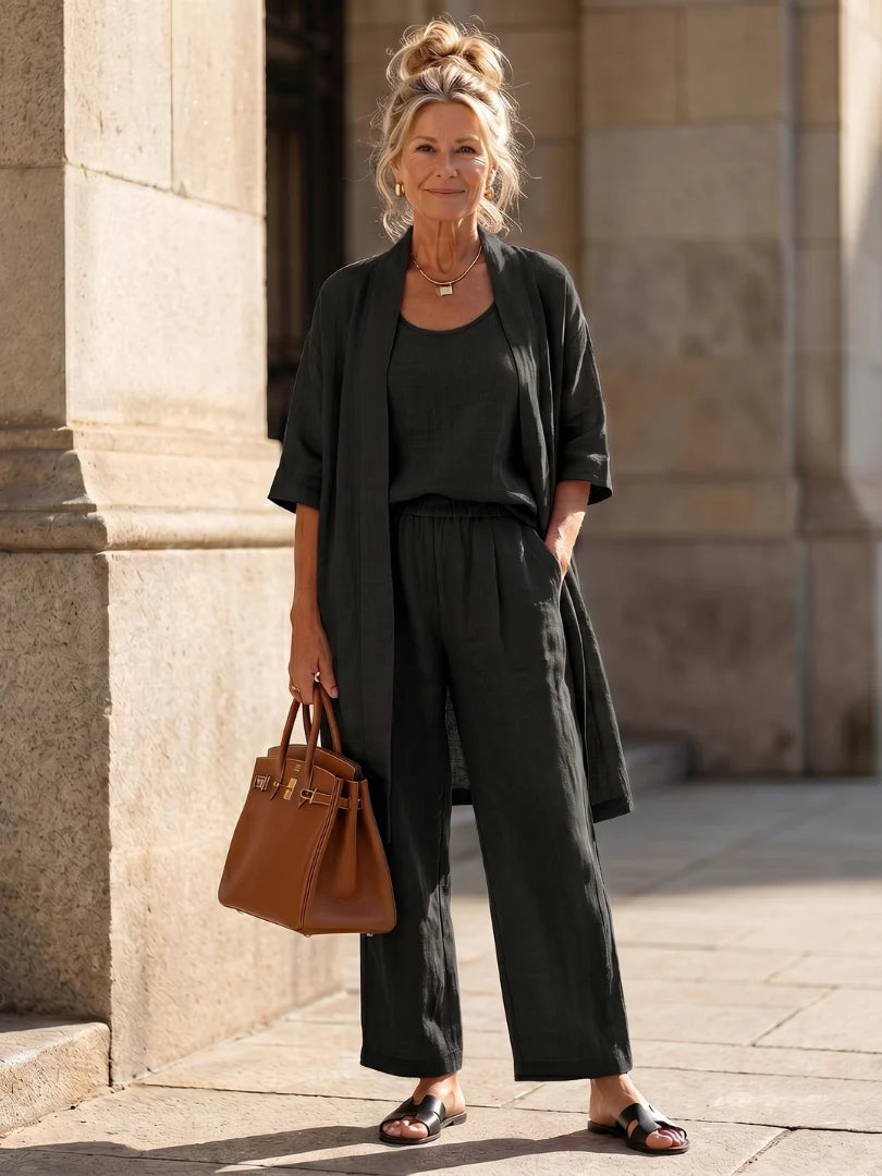 Amelia™ Three-Piece Relaxed Top & Pant Set