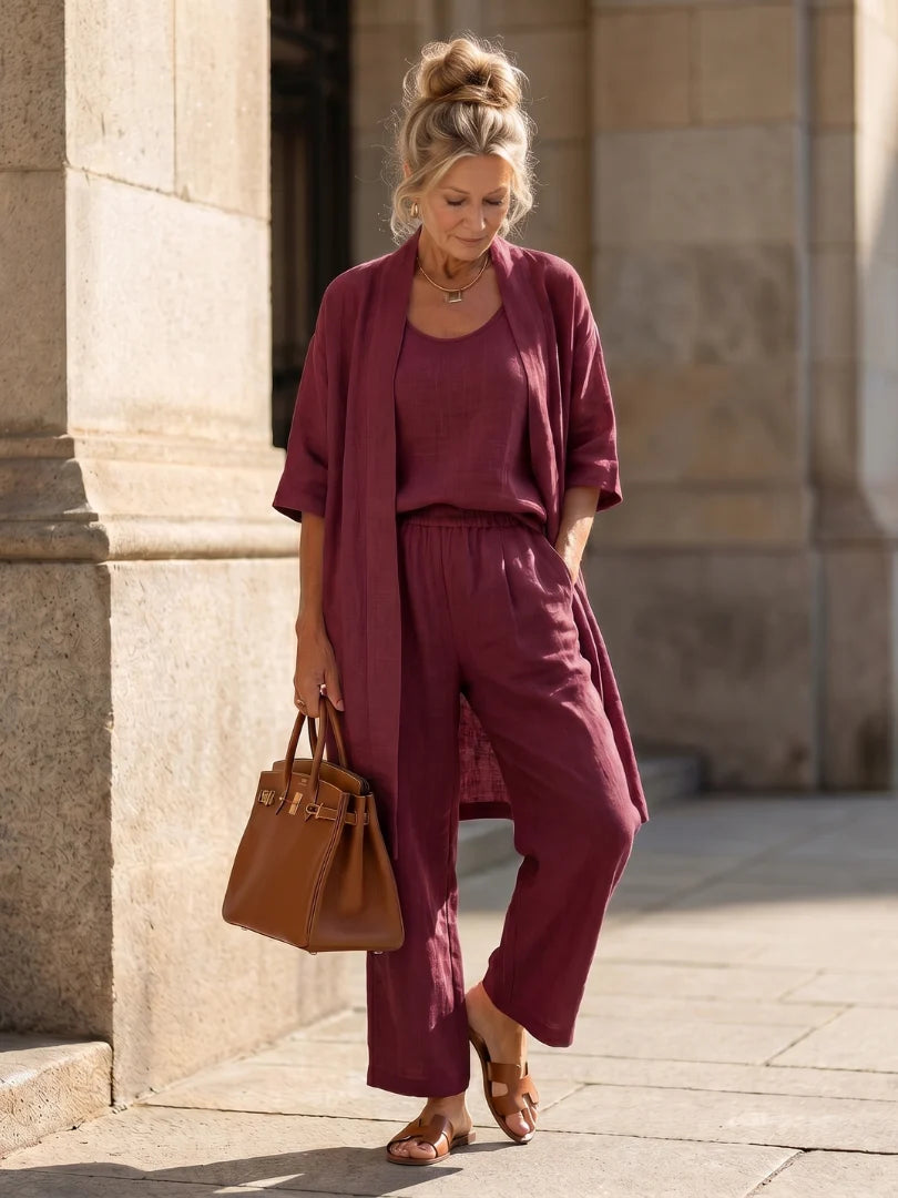 Amelia™ Three-Piece Relaxed Top & Pant Set