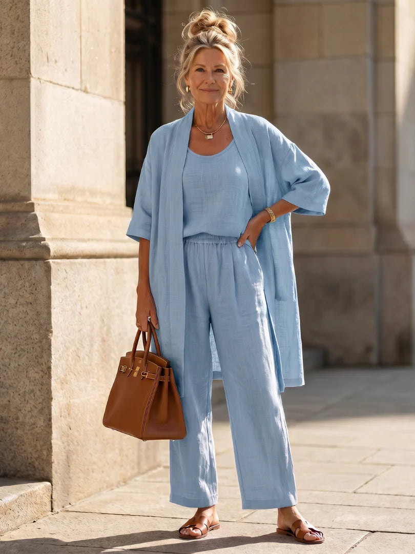 Amelia™ Three-Piece Relaxed Top & Pant Set