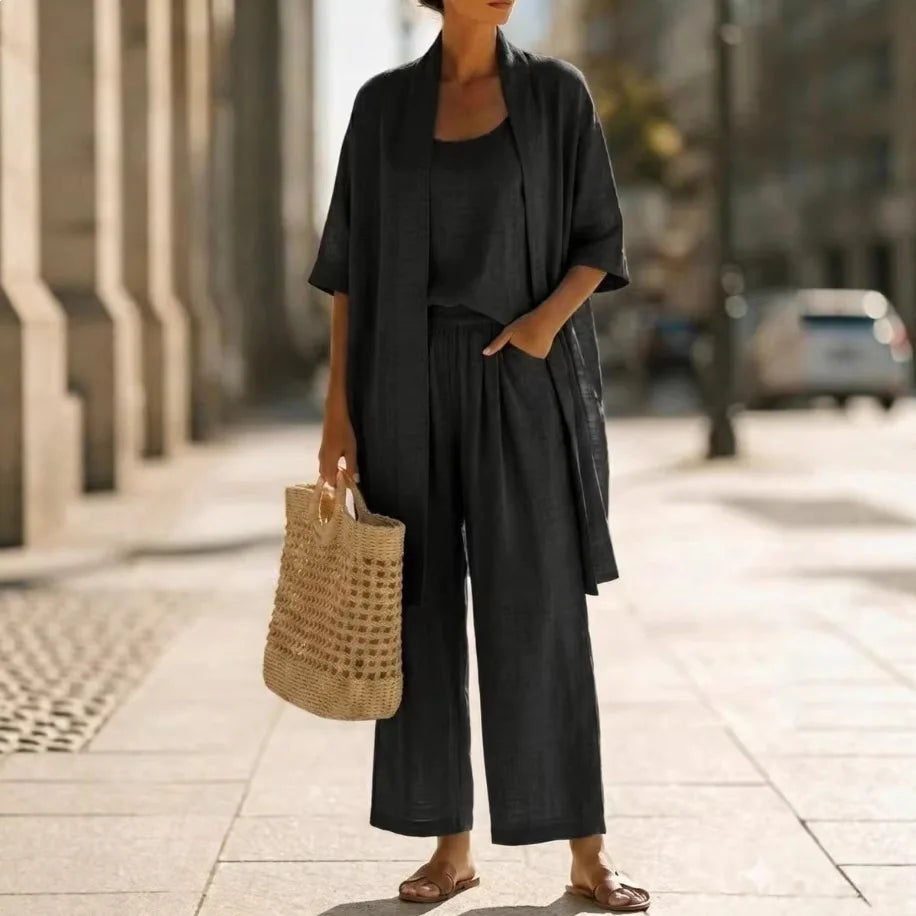 Amelia™ Three-Piece Relaxed Top & Pant Set
