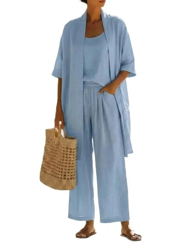 Amelia™ Three-Piece Relaxed Top & Pant Set