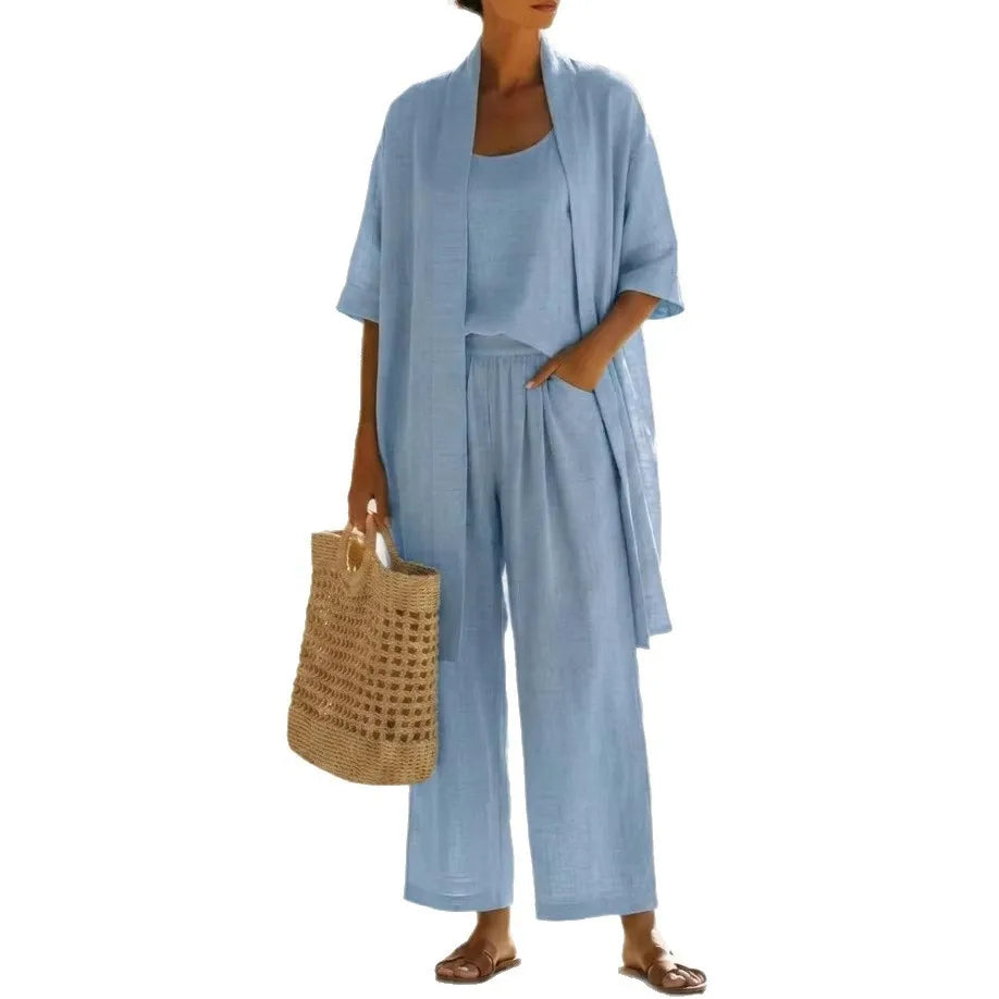 Amelia™ Three-Piece Relaxed Top & Pant Set