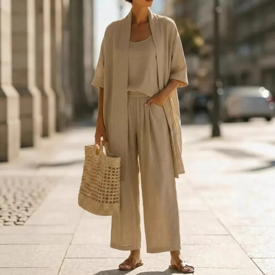 Amelia™ Three-Piece Relaxed Top & Pant Set